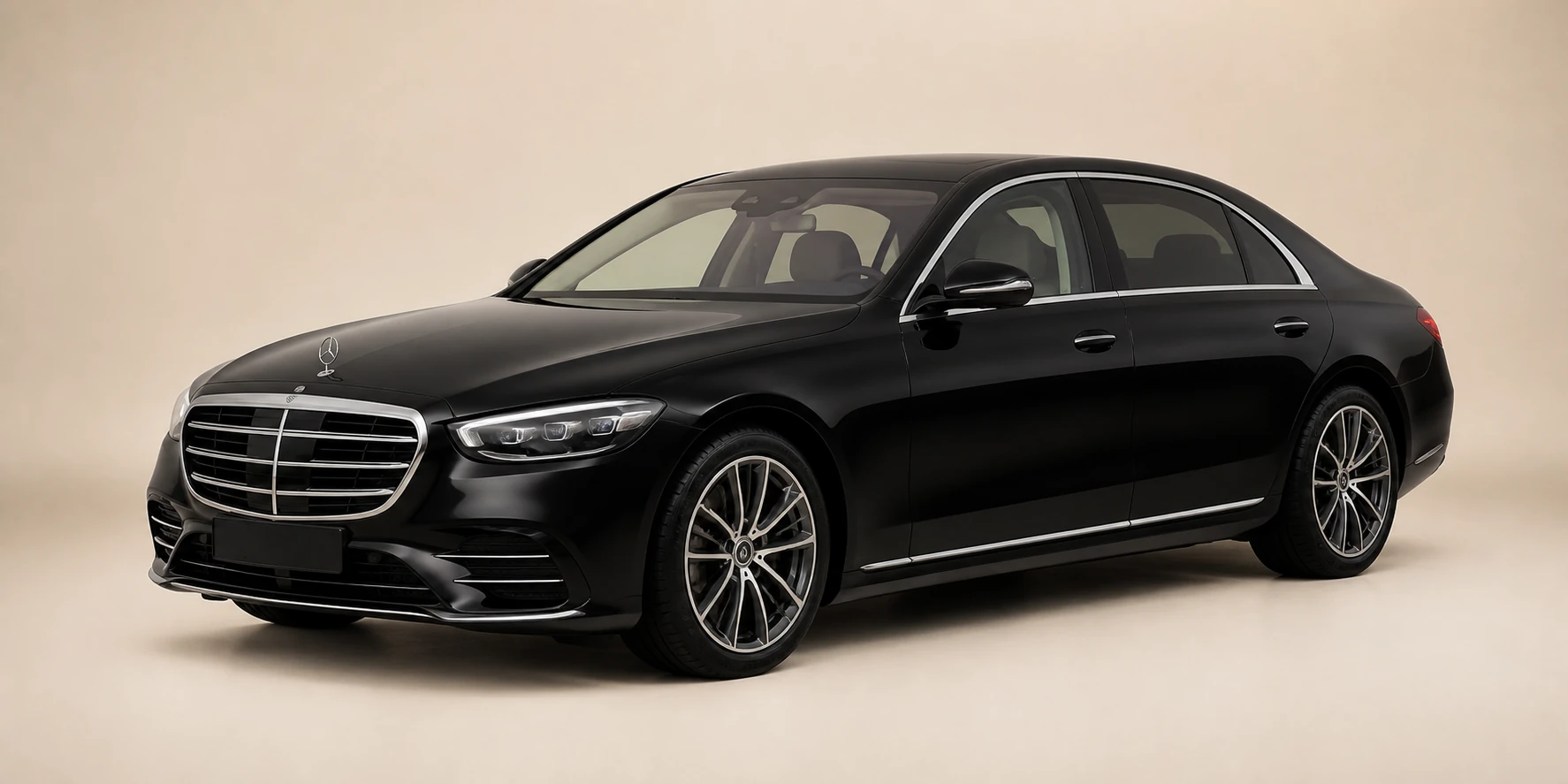Black Mercedes-Benz S-Class luxury sedan