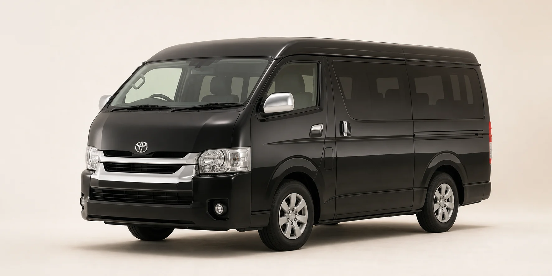 Black Toyota Grand HiAce passenger van